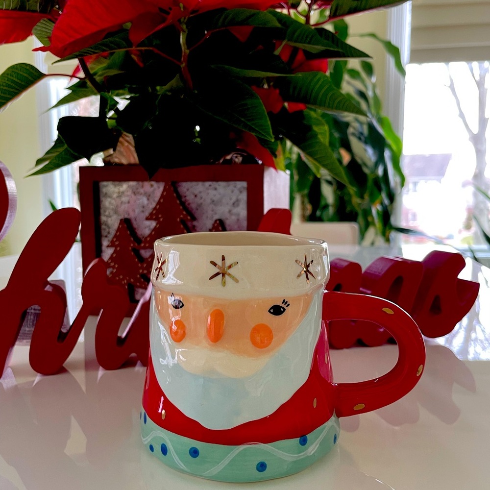 Anthropologie Birdcanfox Santa Mug
